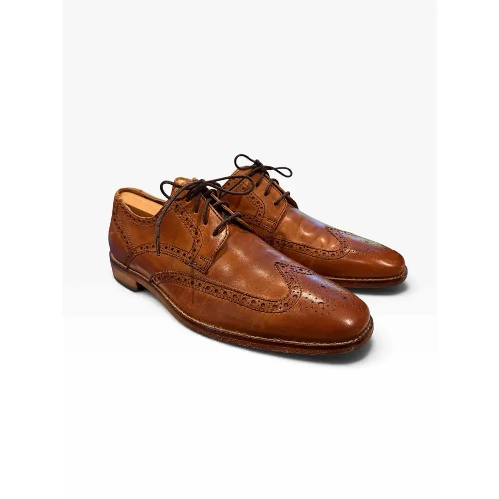 Cole Haan Air Giraldo Wingtip Oxford Shoes Size 9 M British Tan Leather C09303
